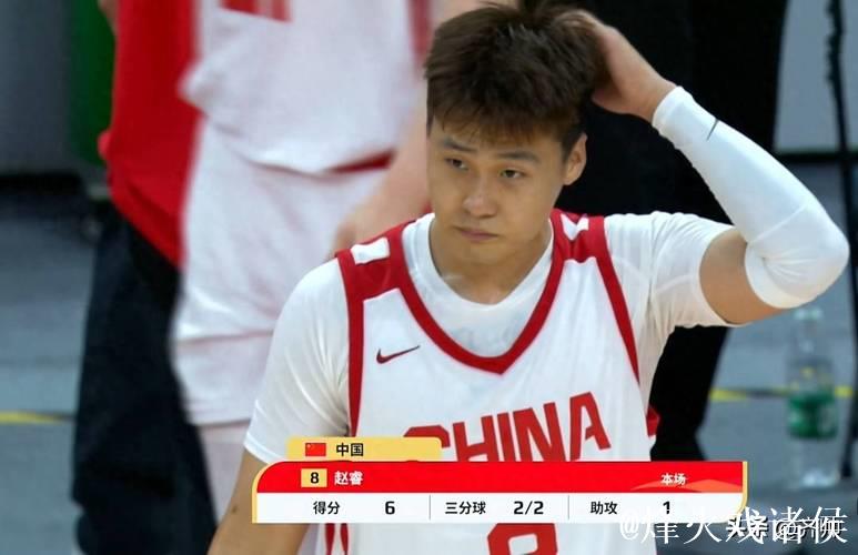 赵睿半场出战9分钟，投篮5中3得到8分1篮板1助攻1抢断